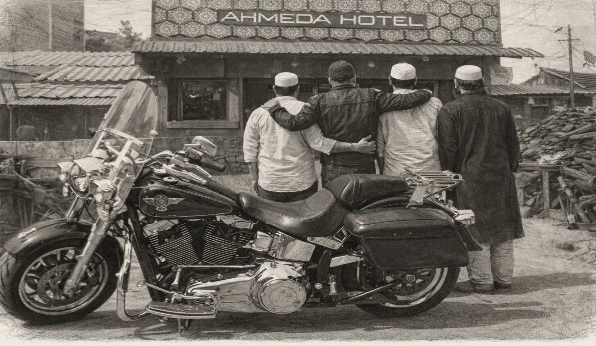 Guests outside the original AHMEDA Hotel
