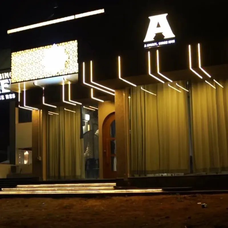 Night façade of AHMEDIA Majlis — A Legacy Since 1975